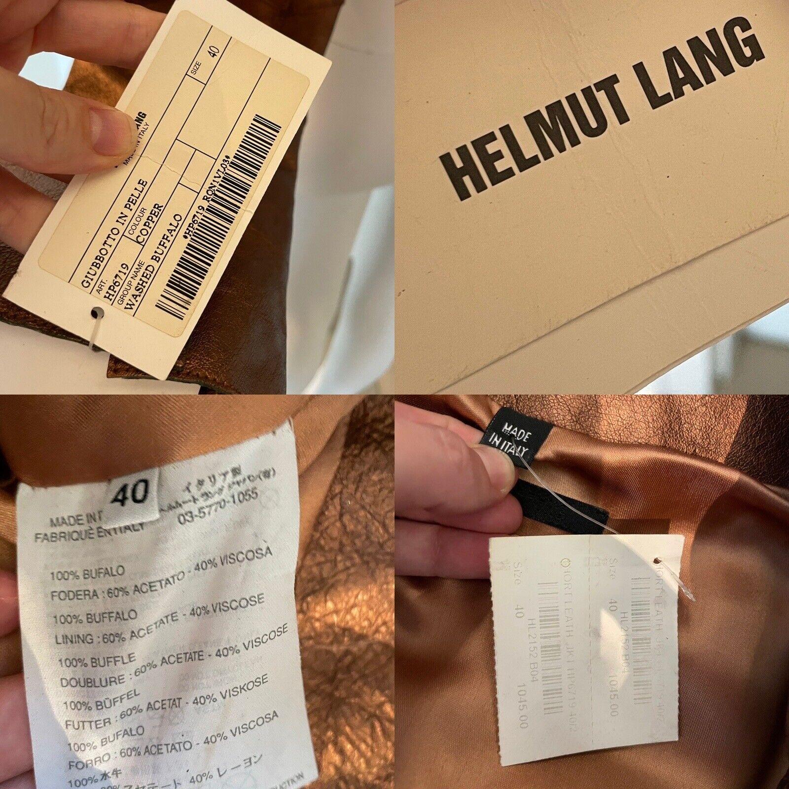 HELMUT LANG 2004 Runway Vintage cropped bronze leather jacket 3