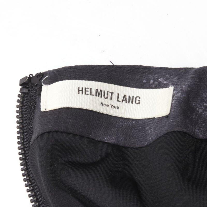 HELMUT LANG abstract grey gold paint stroke print mini dress S For Sale 4