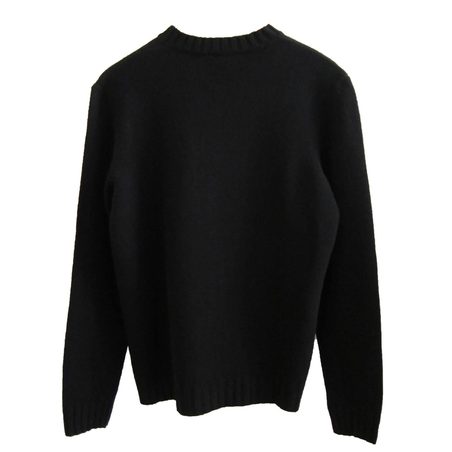 Helmut Lang Archive Black Wool White Paint Stripe Pullover NWT 1997 In New Condition In Berlin, DE