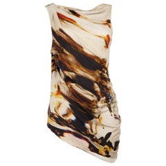 Helmut Lang Asymmetric Graphic Printed Top Size M