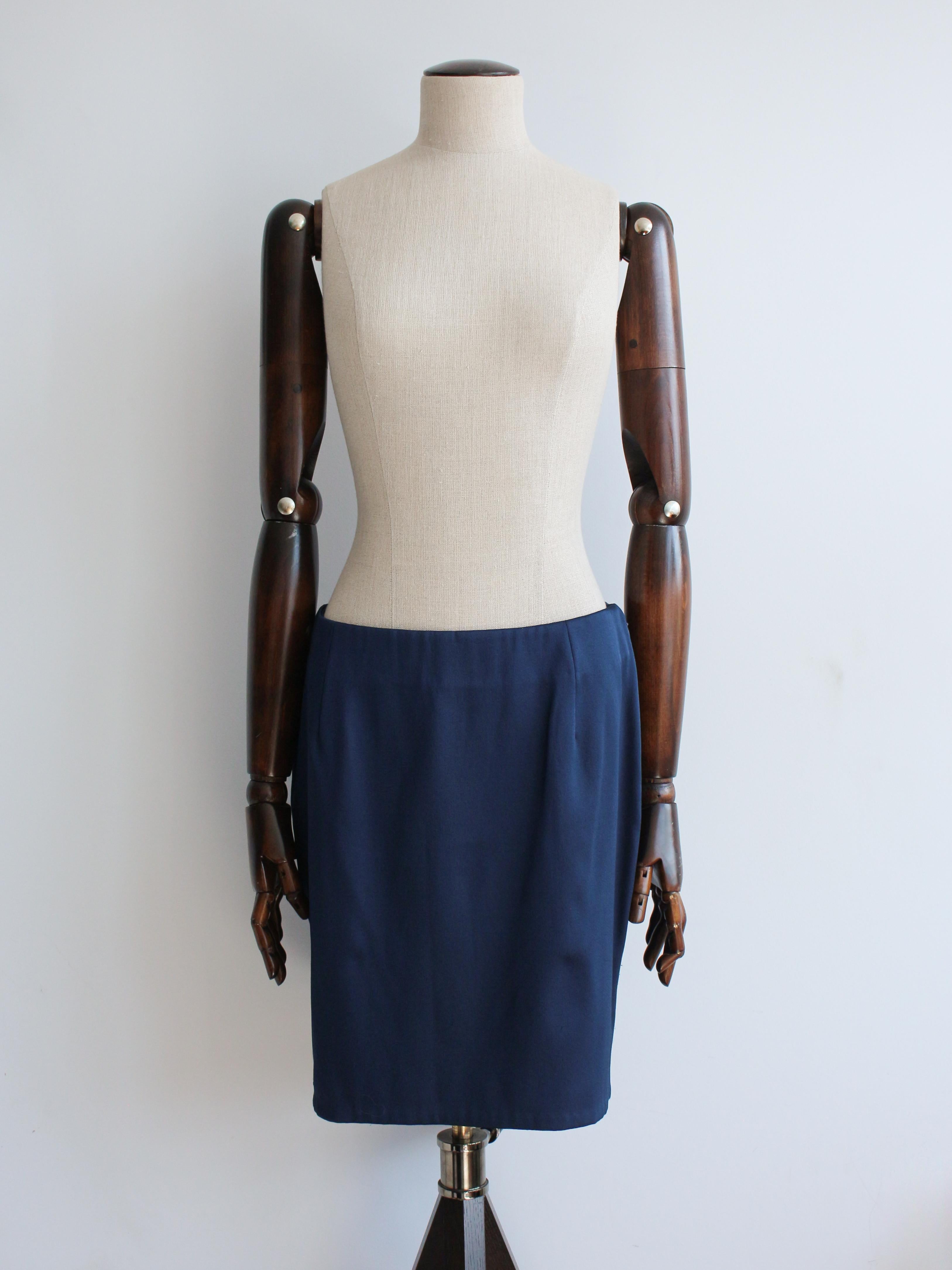 Helmut Lang Otoño/Invierno 1990 Traje con falda de satén azul en venta 2