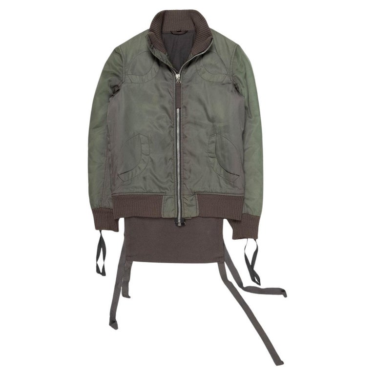 Helmut Lang AW2003 Iridescent Skirted Bondage Bomber For Sale at 