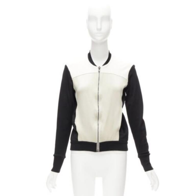 Helmut Lang, bomber beige e nero, US4 S in vendita 5