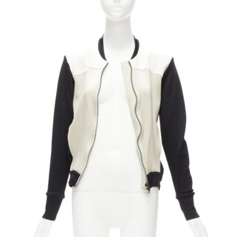 Beige Helmut Lang, bomber beige e nero, US4 S in vendita