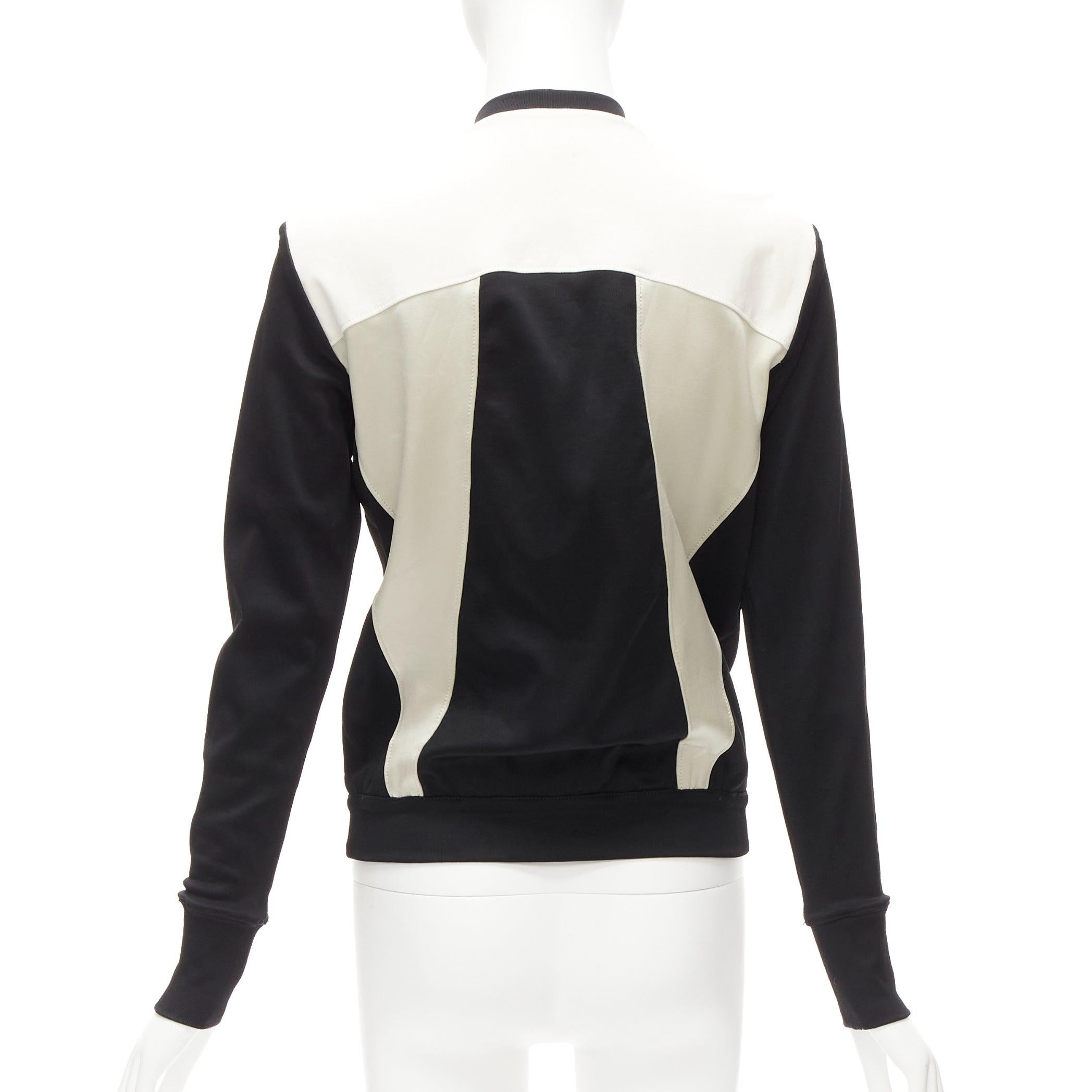HELMUT LANG beige black color blocked bomber jacket US4 S For Sale 1