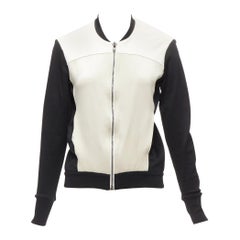 HELMUT LANG beige schwarze Farbblockierte Bomberjacke US4 S