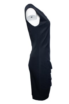 Helmut lang, black asymmetric off shoulder dress