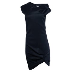 Helmut lang, black asymmetric off shoulder dress
