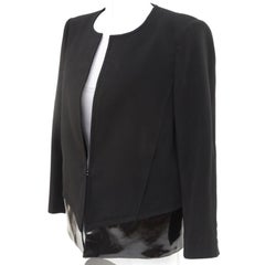 HELMUT LANG Black Blazer Jacket Coat Long Sleeve Hook and Eye Closure Sz 6