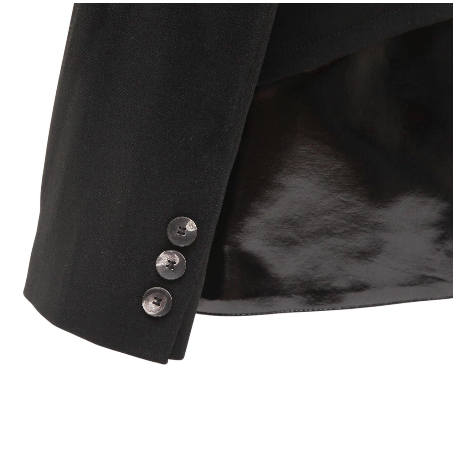 HELMUT LANG Black Blazer Jacket Coat Long Sleeve Hook and Eye Closure Sz 6 For Sale 1