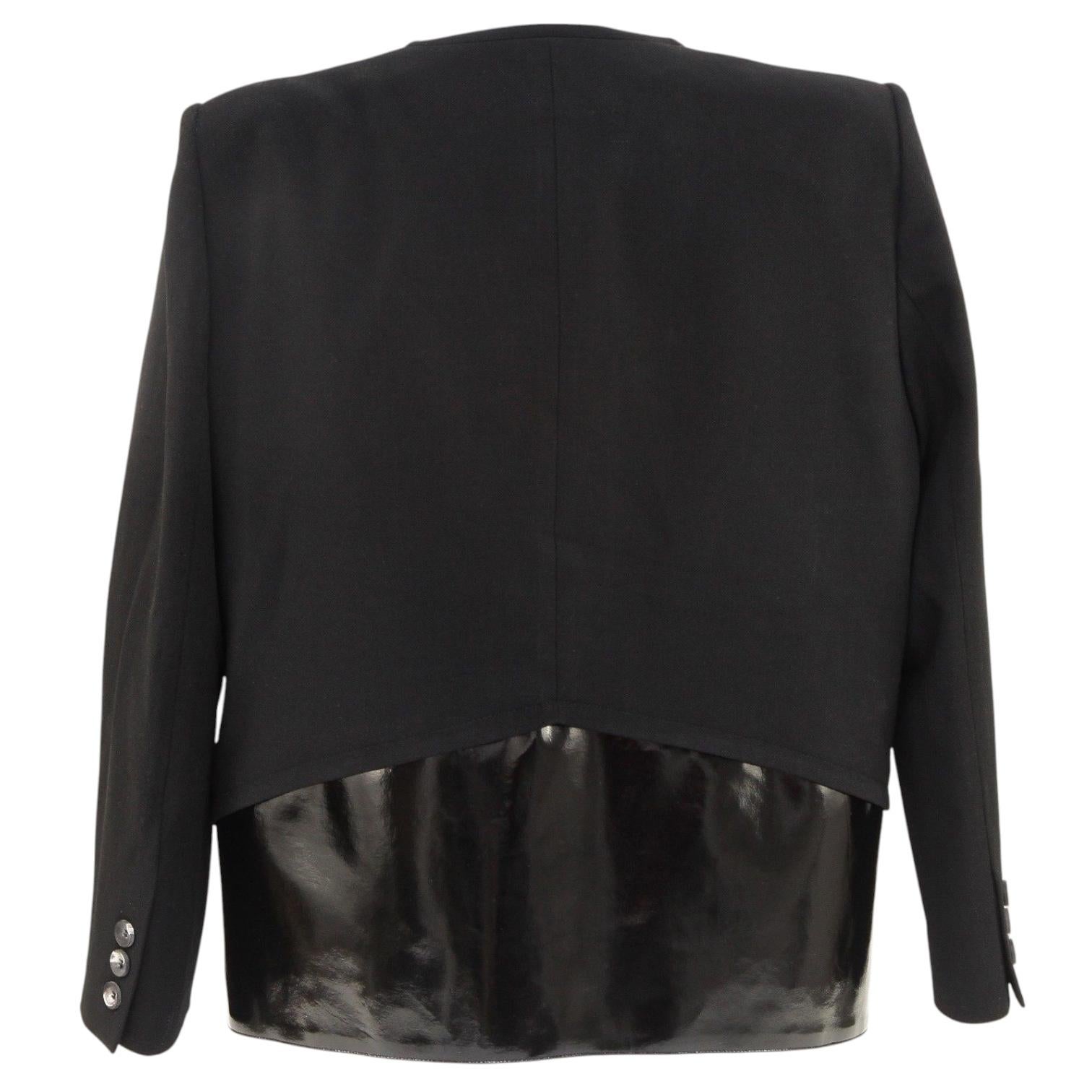 HELMUT LANG Black Blazer Jacket Coat Long Sleeve Hook and Eye Closure Sz 6 For Sale 2