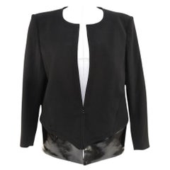 HELMUT LANG Black Blazer Jacket Coat Long Sleeve Hook and Eye Closure Sz 6