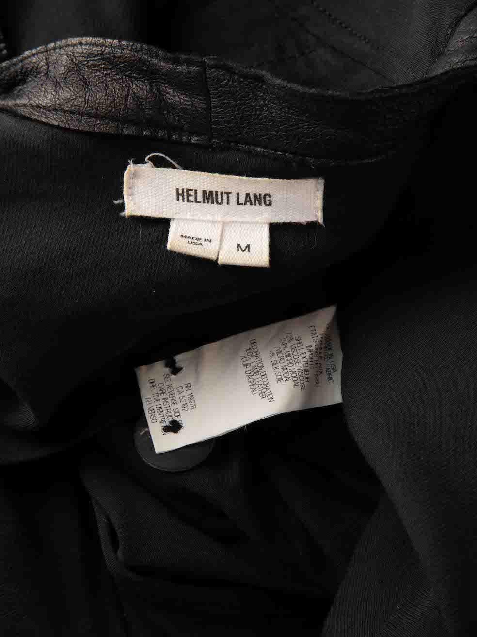 Women's Helmut Lang Black Buckle Leather Trim Jacket Size M