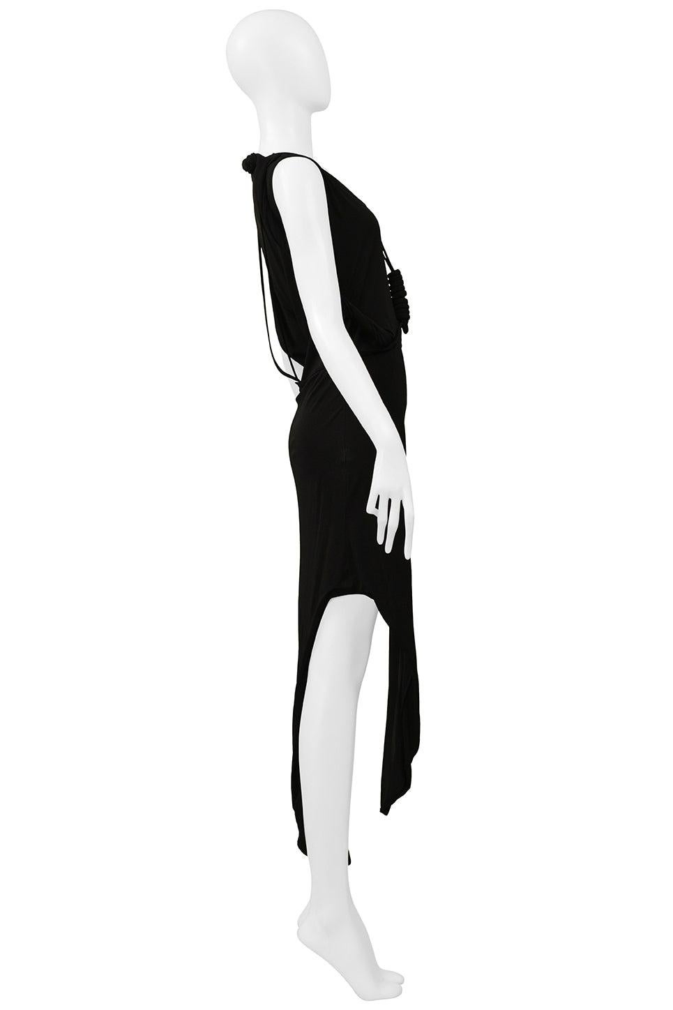 Helmut Lang Black Concept Dress With Cables & Knots 2005 For Sale 2