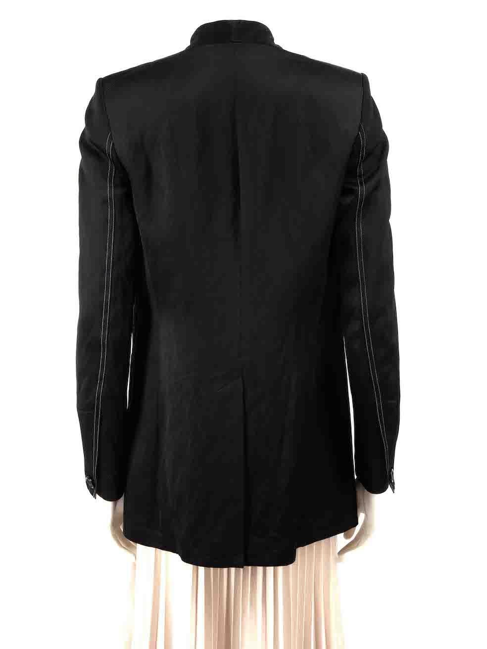 Helmut Lang Black Contrast Collarless Blazer Size XXS In Good Condition For Sale In London, GB
