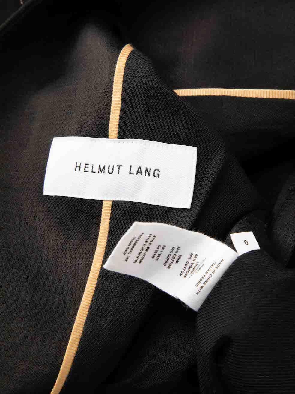 Women's Helmut Lang Black Contrast Collarless Blazer Size XXS For Sale