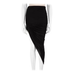 Helmut Lang Falda negra con detalle drapeado Talla S
