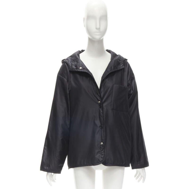HELMUT LANG black hooded pocketed cutout armhole jacket IT40 S For Sale 6