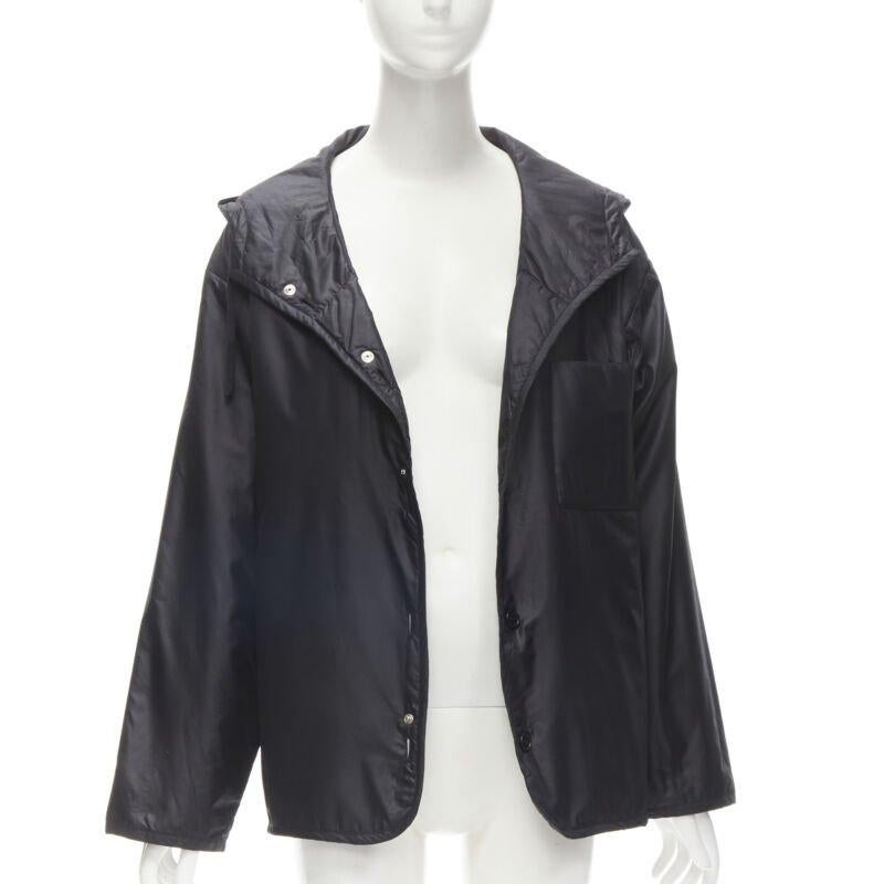 Black HELMUT LANG black hooded pocketed cutout armhole jacket IT40 S For Sale