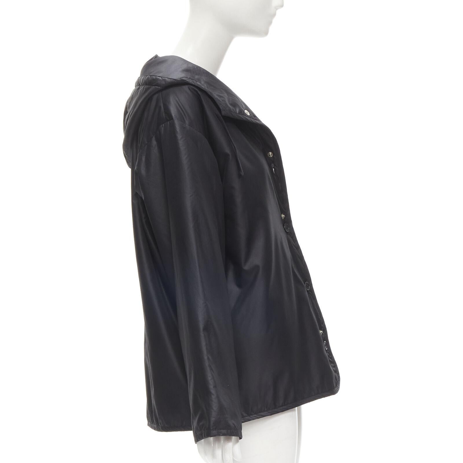 HELMUT LANG black hooded pocketed cutout armhole jacket IT40 S For Sale 1