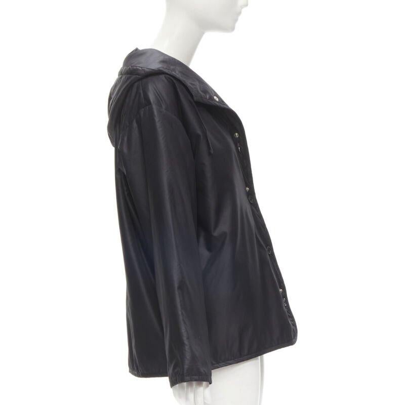 Women's HELMUT LANG black hooded pocketed cutout armhole jacket IT40 S For Sale