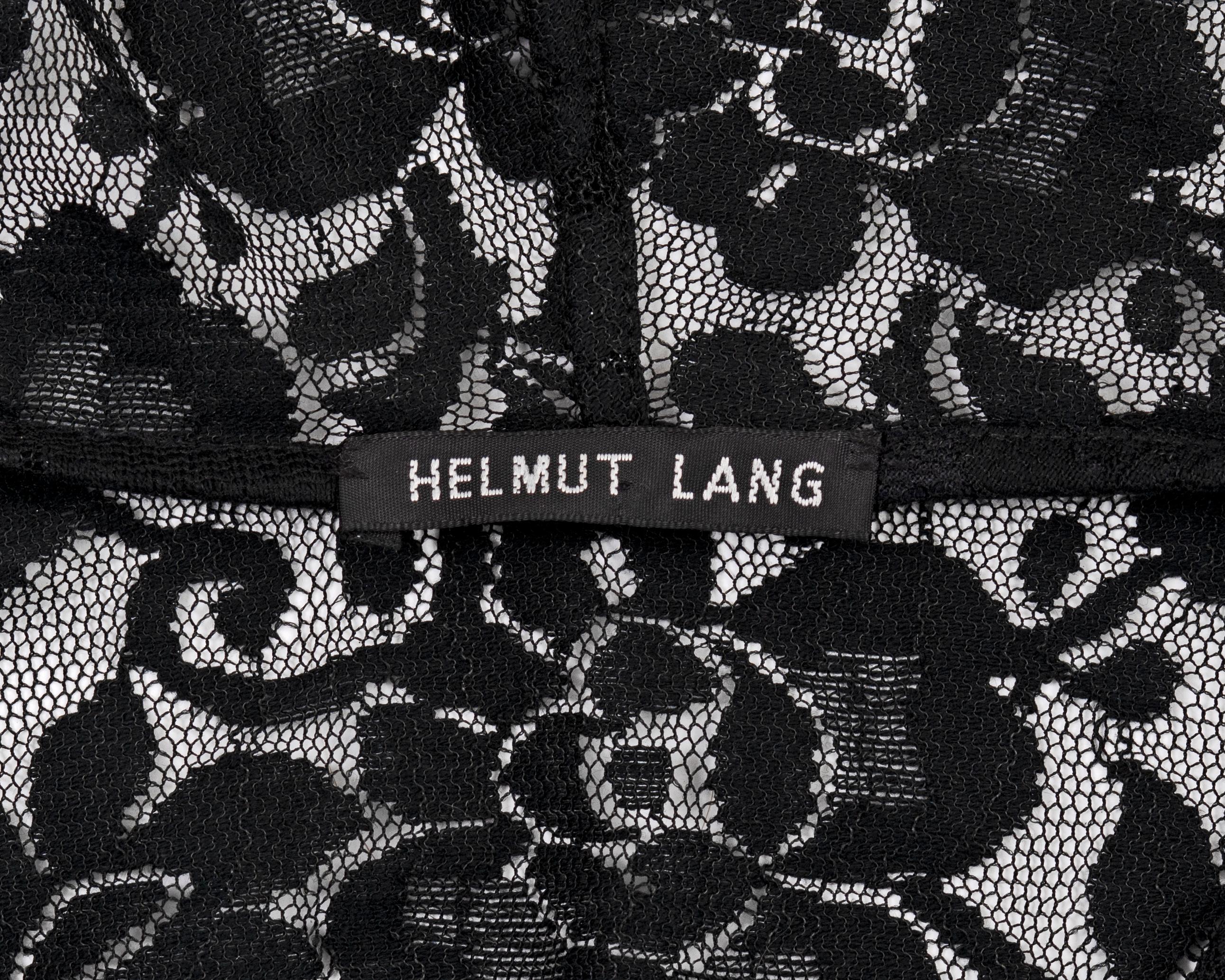 Helmut Lang, robe à capuche en dentelle noire, printemps-été 1996 en vente 10