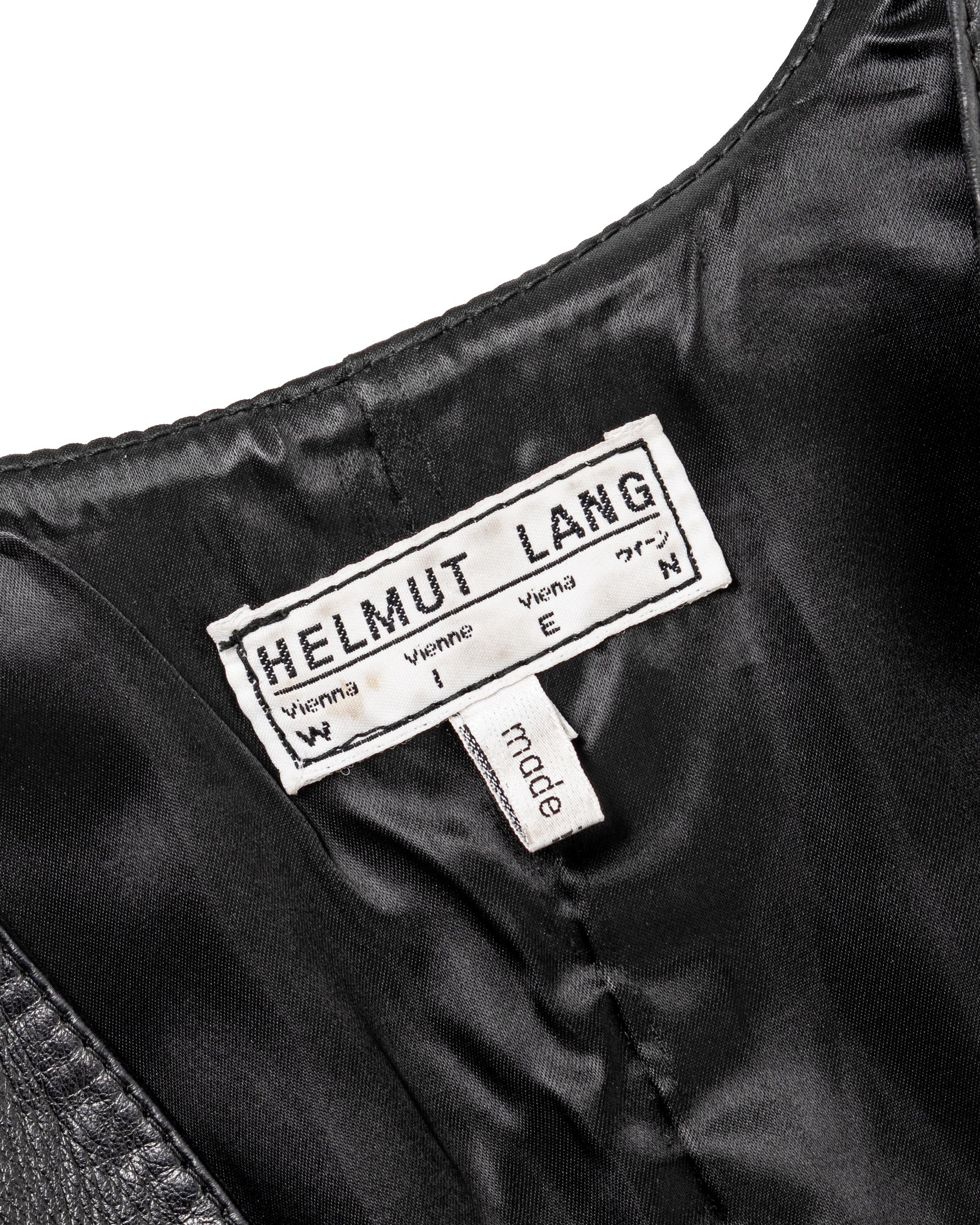 Helmut Lang black leather open-front corset top, fw 1992 2
