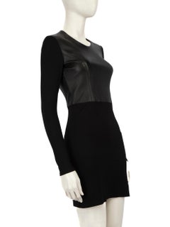 Helmut Lang Black Leather Panel Mini Length Dress Size S