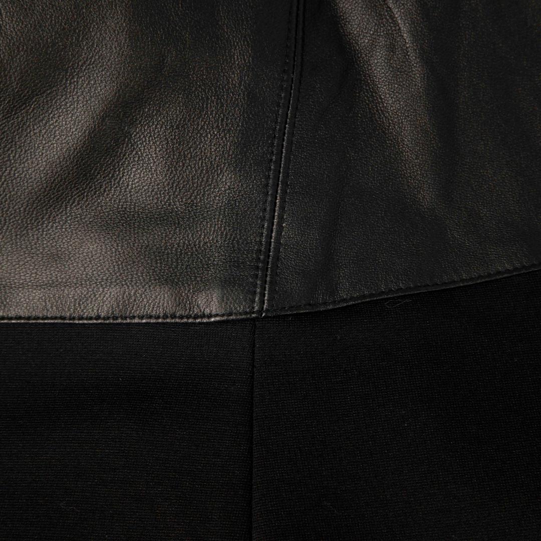 Women's Helmut Lang Black Leather Panel Mini Length Dress Size S For Sale