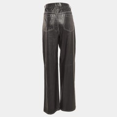 Helmut Lang Black Leather Straight Leg Pants M