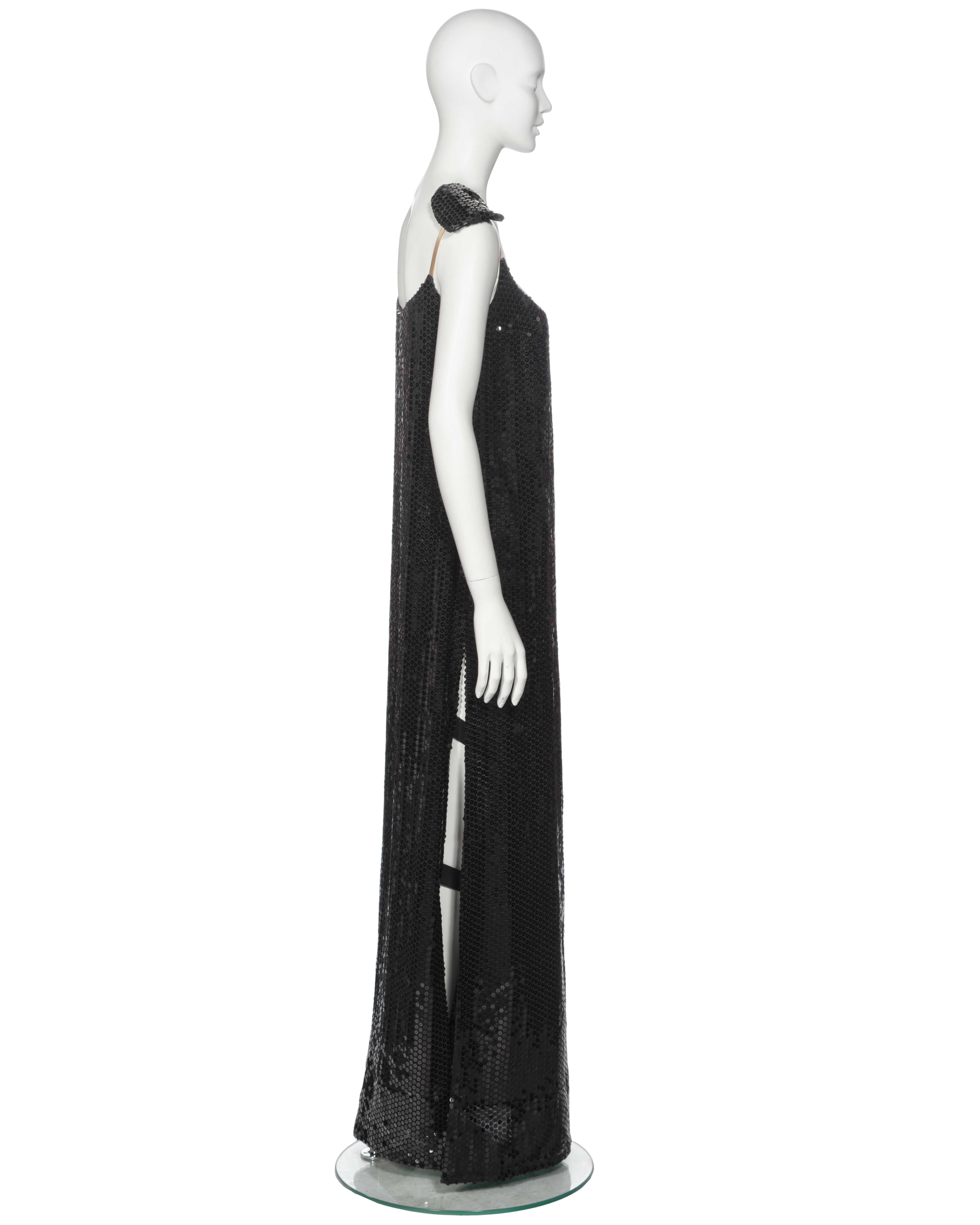 Helmut Lang Black Sequin Evening Dress With Armband, fw 1999 For Sale 6
