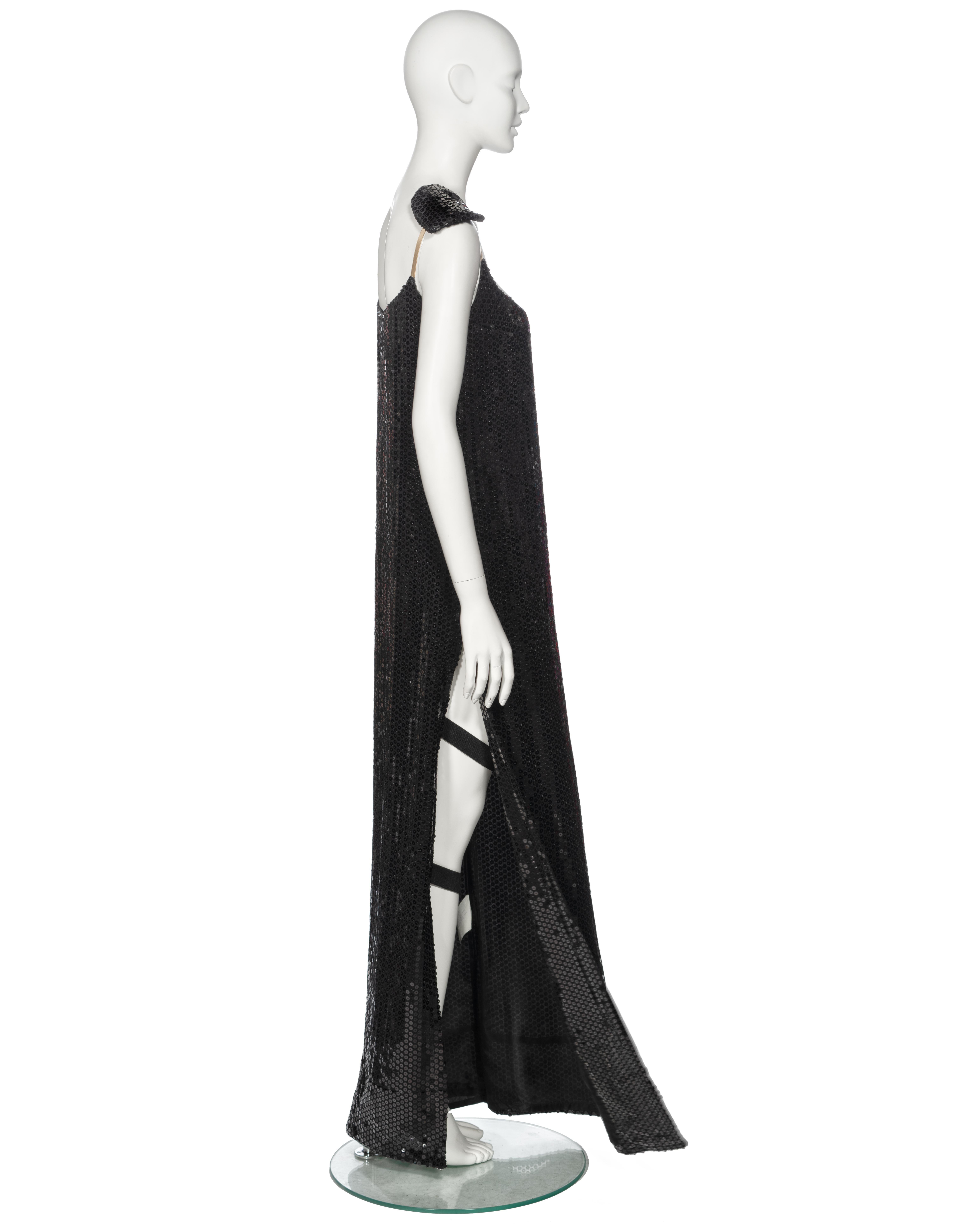 Helmut Lang Black Sequin Evening Dress With Armband, fw 1999 For Sale 9