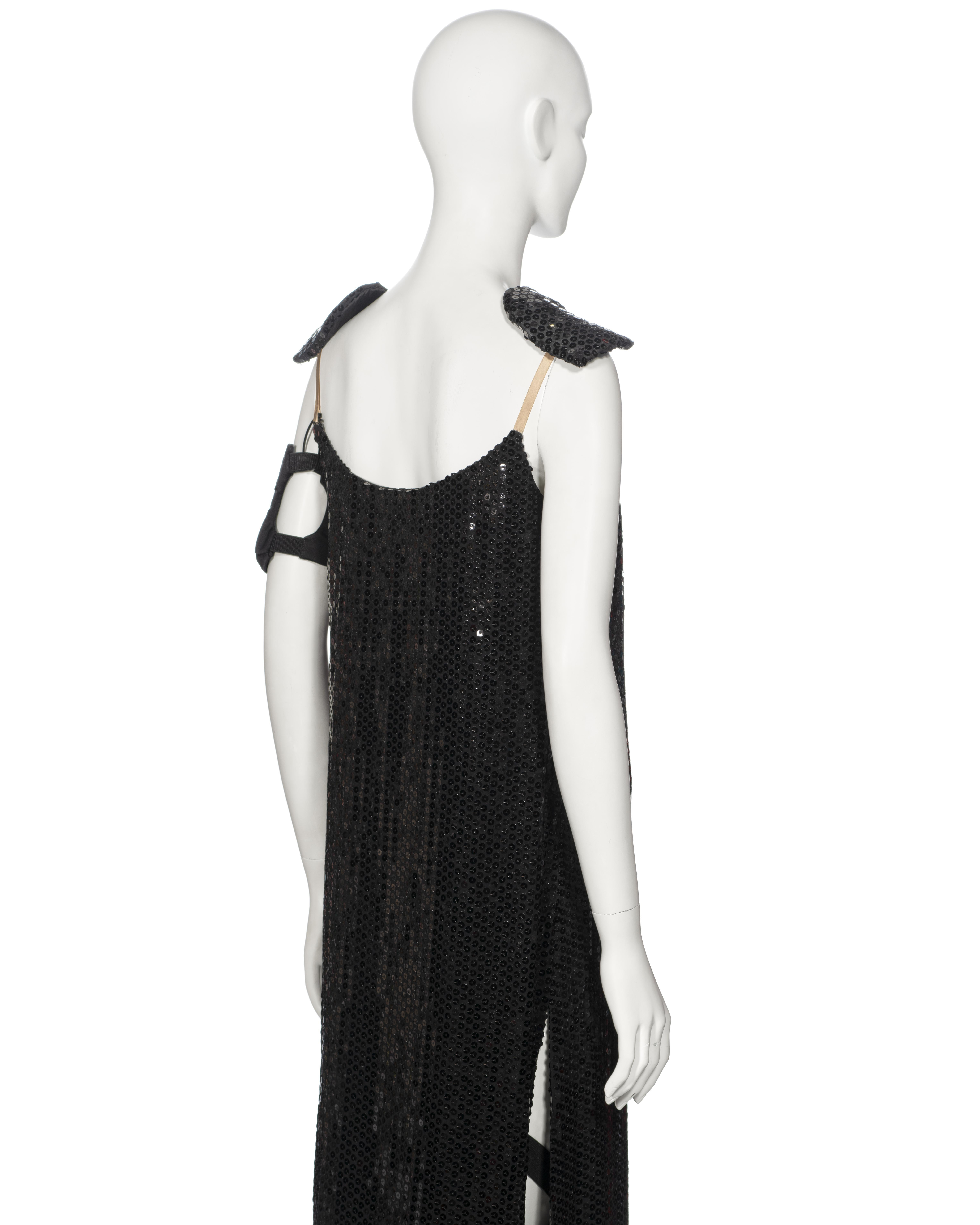 Helmut Lang Black Sequin Evening Dress With Armband, fw 1999 For Sale 10
