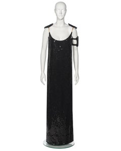 Helmut Lang Black Sequin Evening Dress With Armband, fw 1999