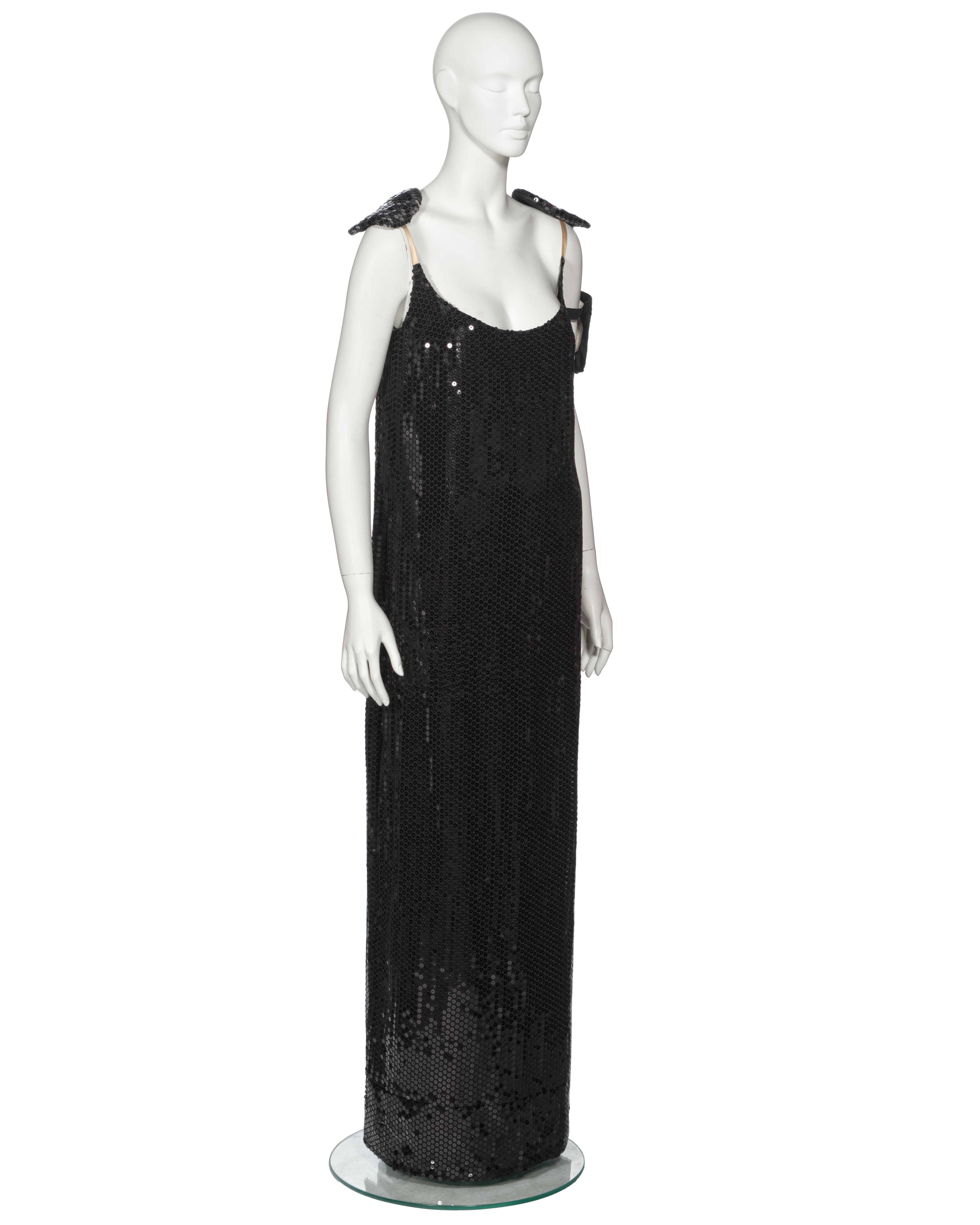 Helmut Lang Black Sequin Evening Dress With Armband, fw 1999 For Sale 2