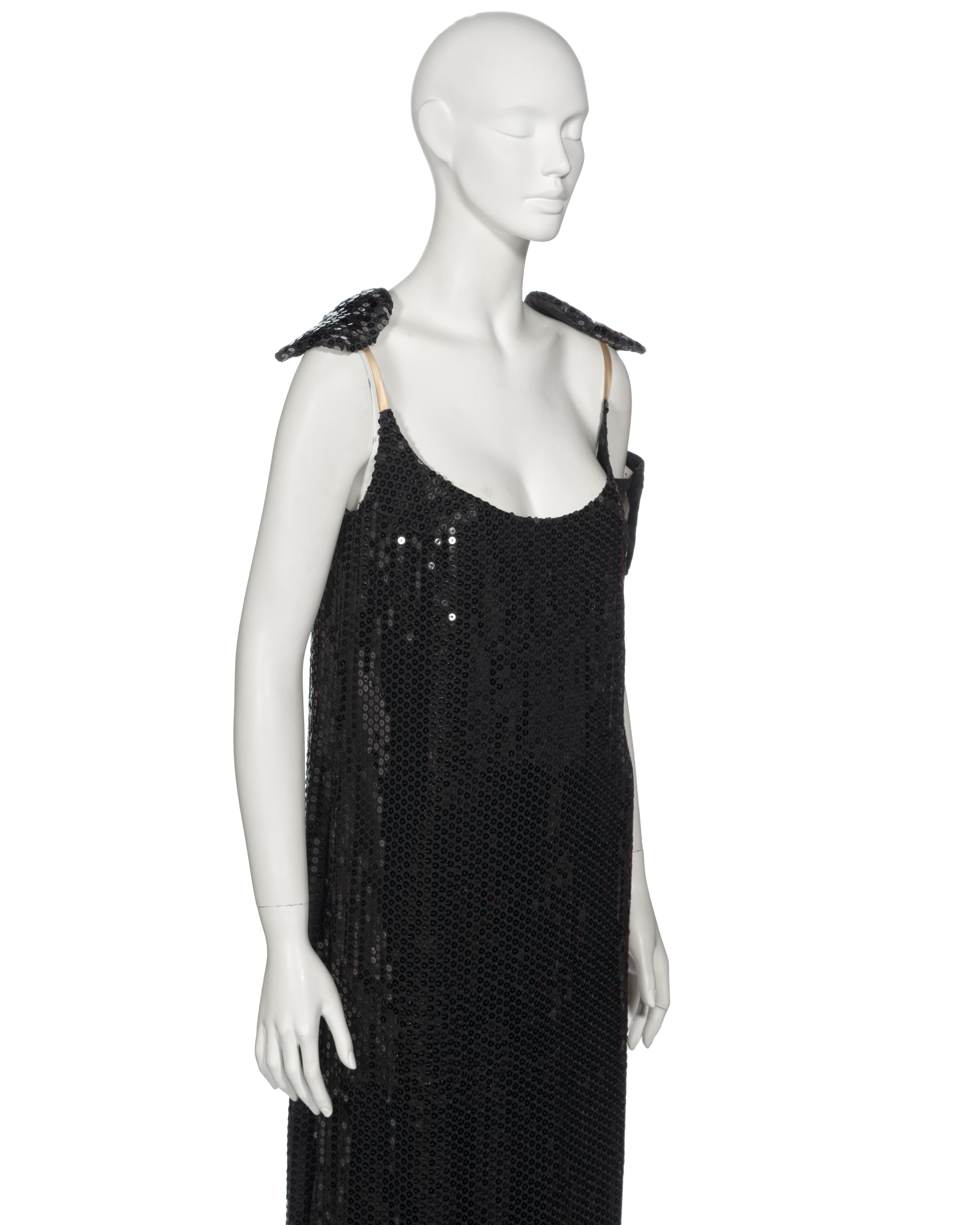 Helmut Lang Black Sequin Evening Dress With Armband, fw 1999 For Sale 3