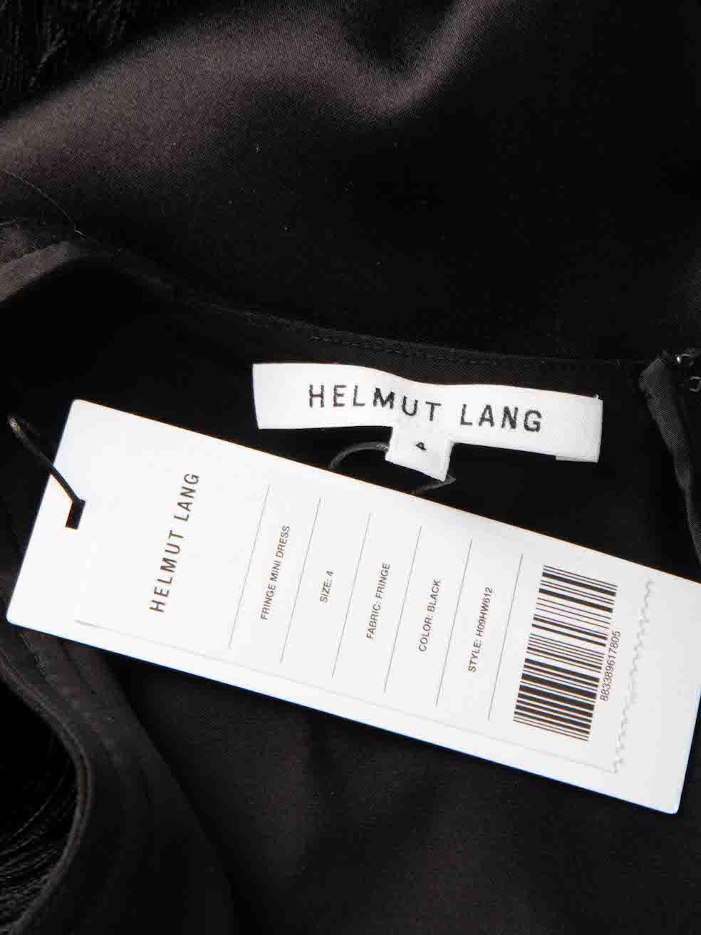 Women's Helmut Lang Black Silk Fringe Mini Dress Size S For Sale
