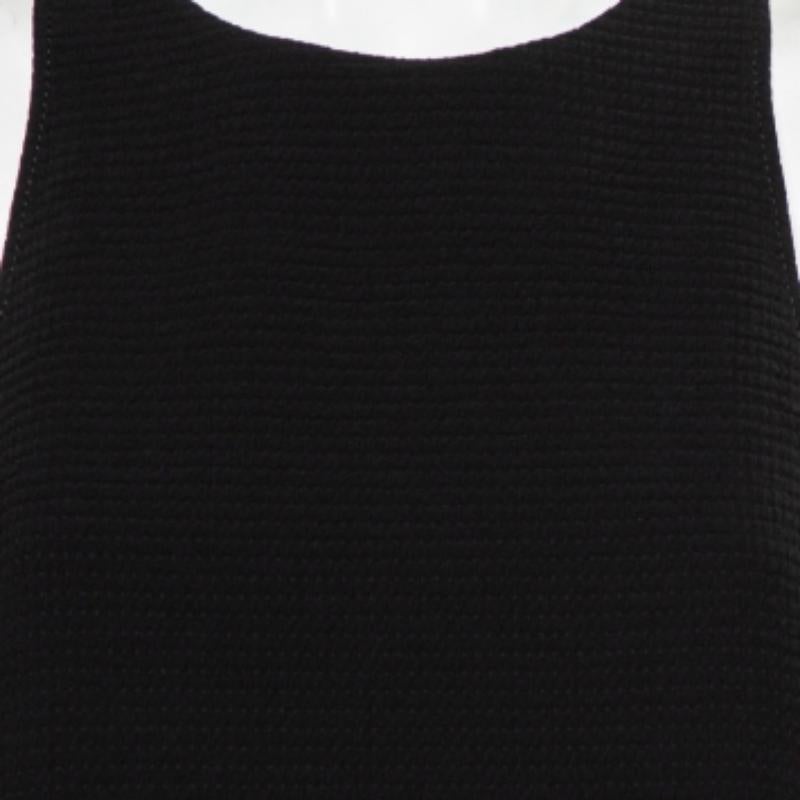Helmut Lang Black Textured Synthetic Raze Tank Top M For Sale 1