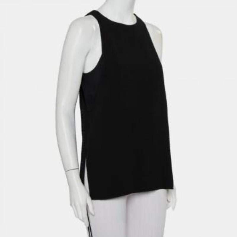 Helmut Lang Black Textured Synthetic Raze Tank Top M For Sale 4