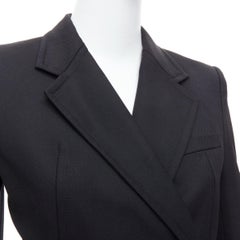 HELMUT LANG blazer largo acampanado en mezcla de lana virgen negra US0 XS