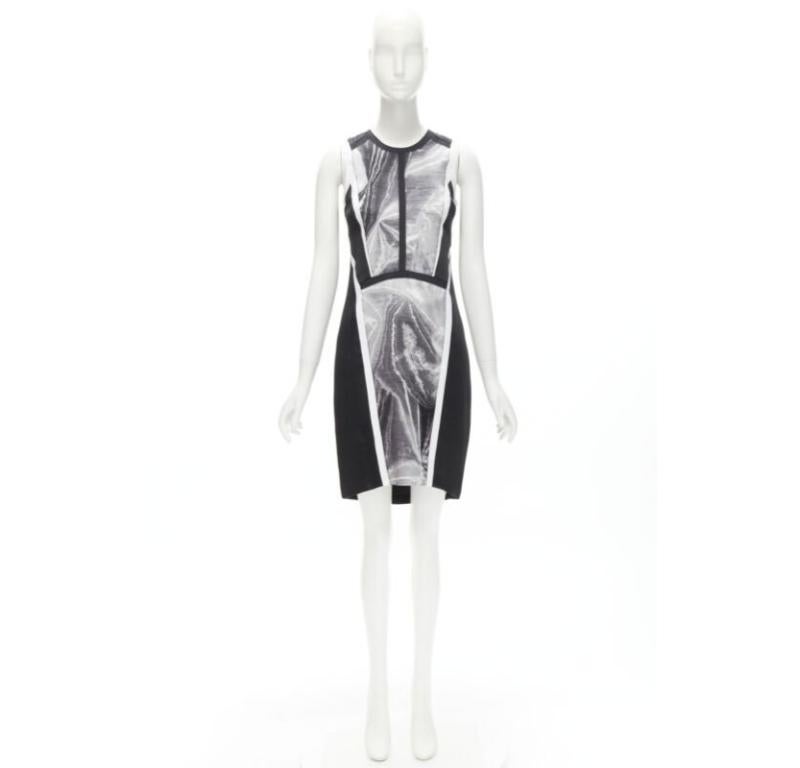 HELMUT LANG black white abstract print paneled dress US0 XS For Sale 5