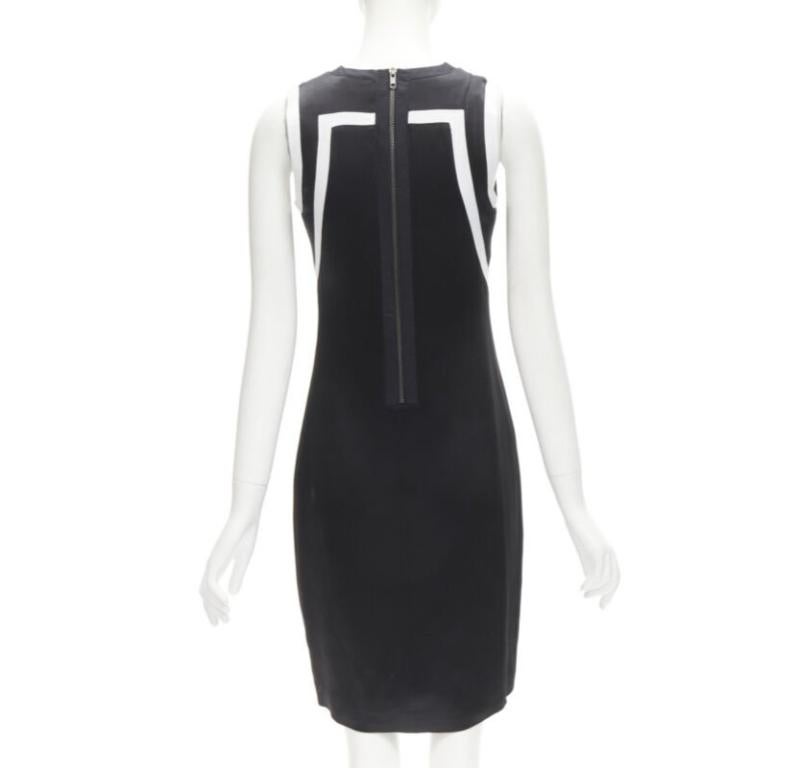 Women's HELMUT LANG black white abstract print paneled dress US0 XS For Sale
