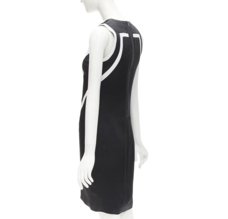 HELMUT LANG black white abstract print paneled dress US0 XS For Sale at  1stDibs