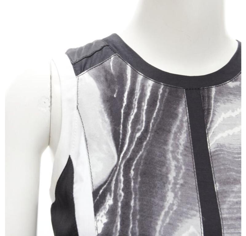 HELMUT LANG black white abstract print paneled dress US0 XS For Sale 2