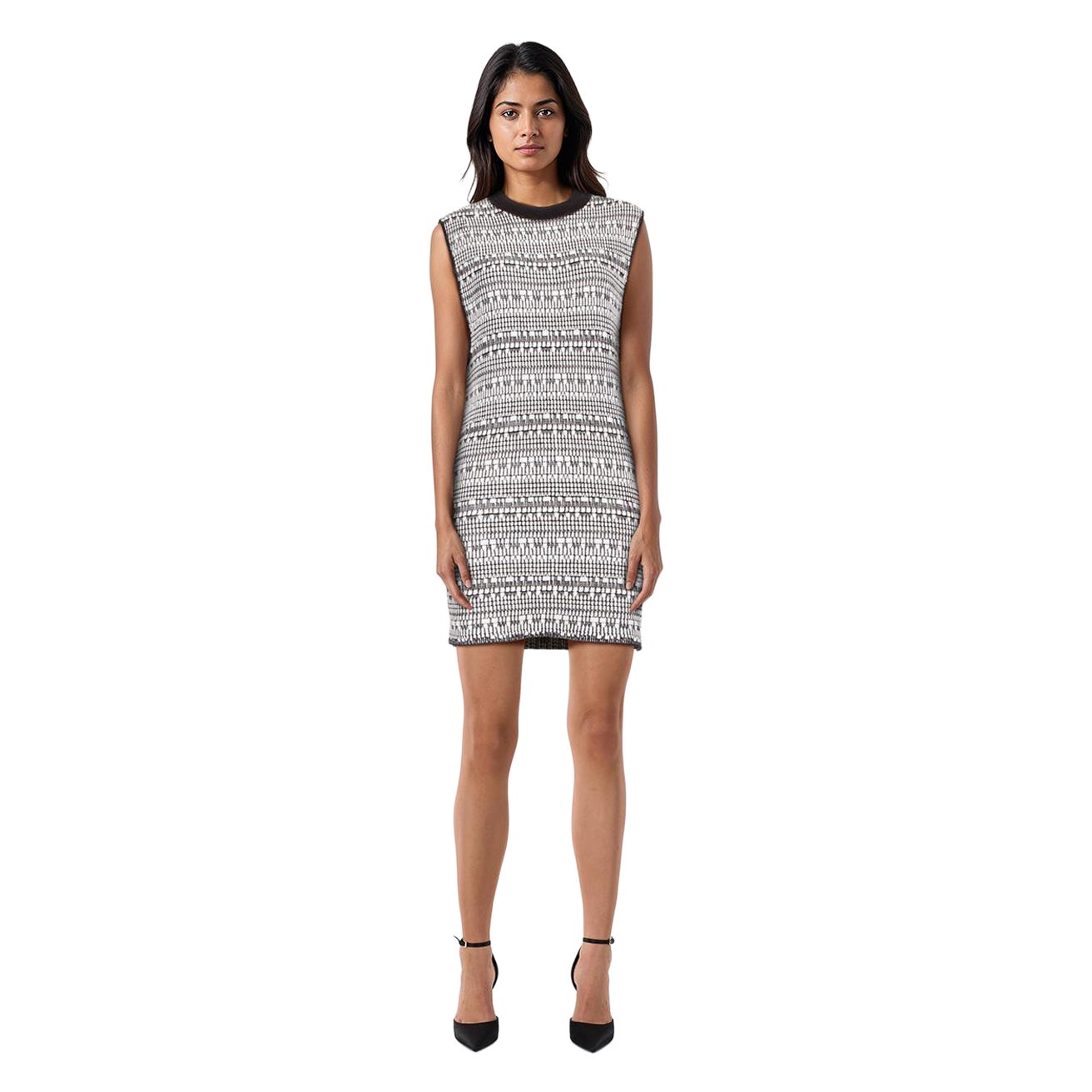 Helmut Lang Black 
White Woven Detail Dress Size XS