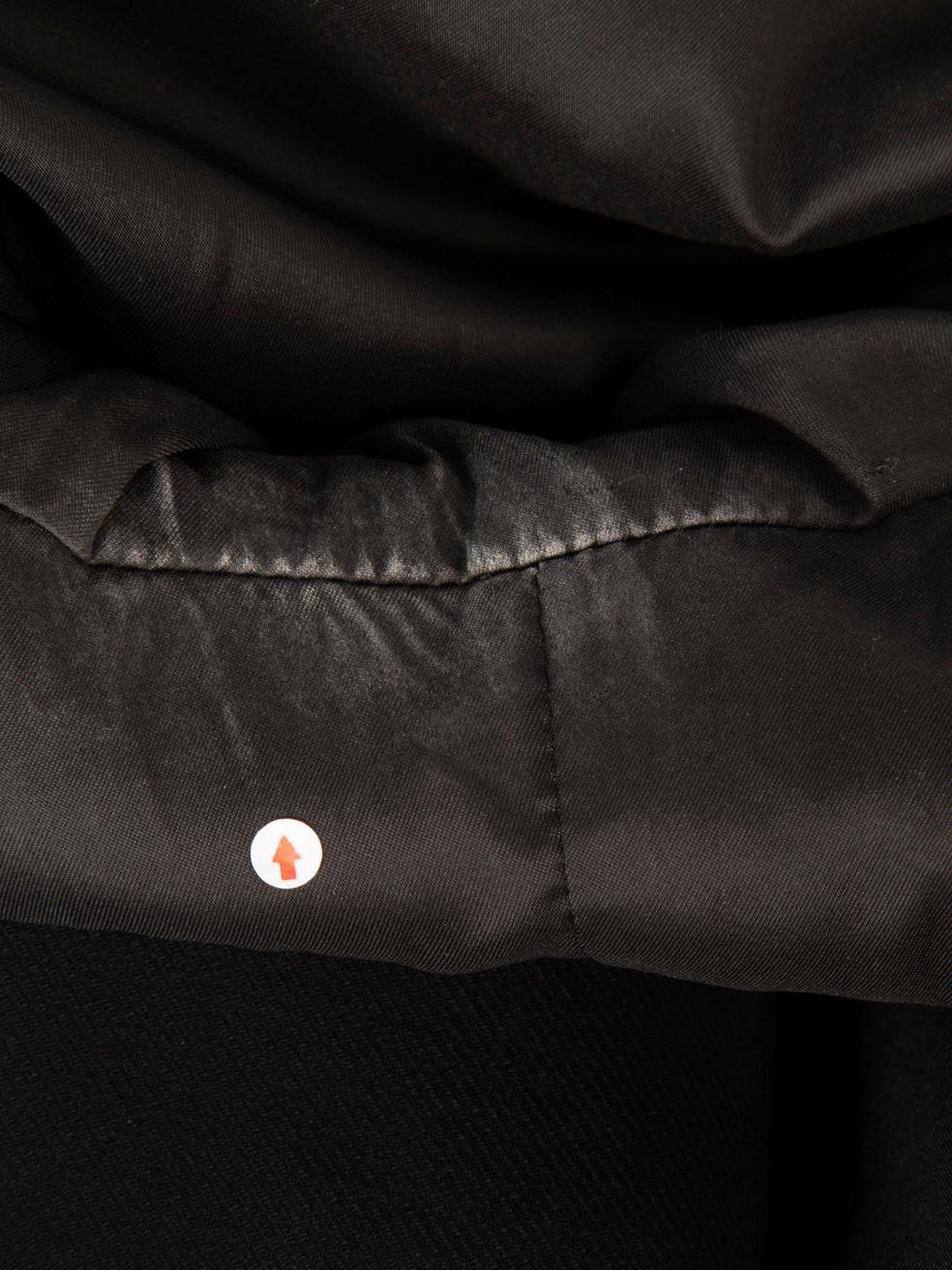 Helmut Lang Black Wool Faux Leather Trim Blazer Size L For Sale 1