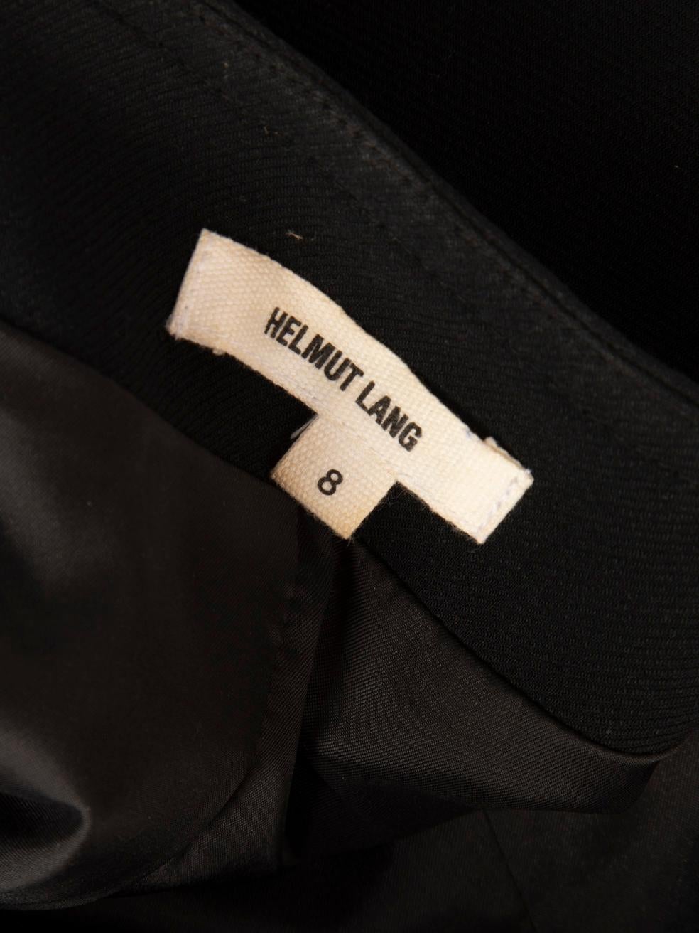 Helmut Lang Black Wool Faux Leather Trim Blazer Size L For Sale 3
