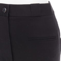 HELMUT LANG black woven cotton tailored front welt pocket utility mini skirt US0