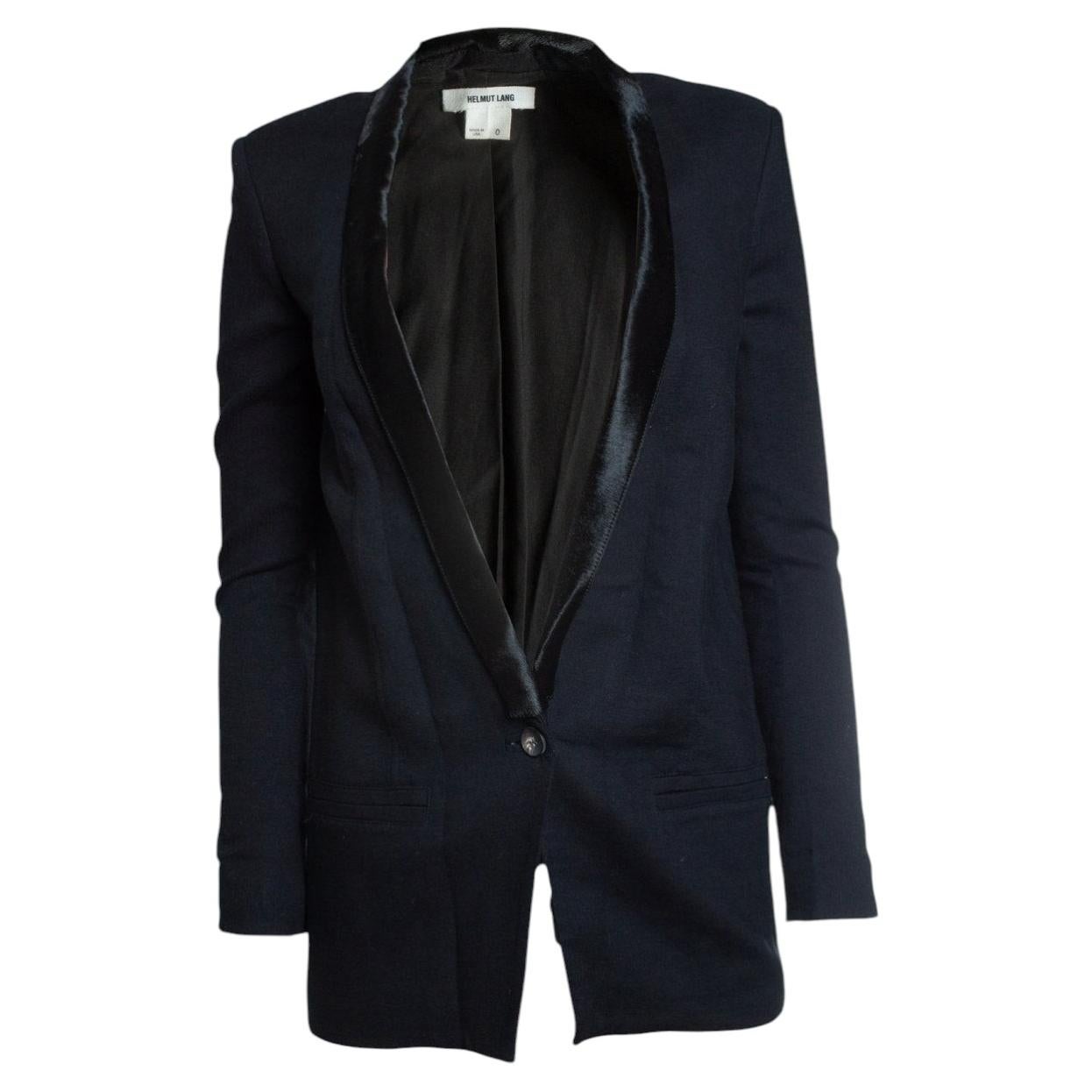 Helmut Lang, Blue blazer with ponyskin revert
