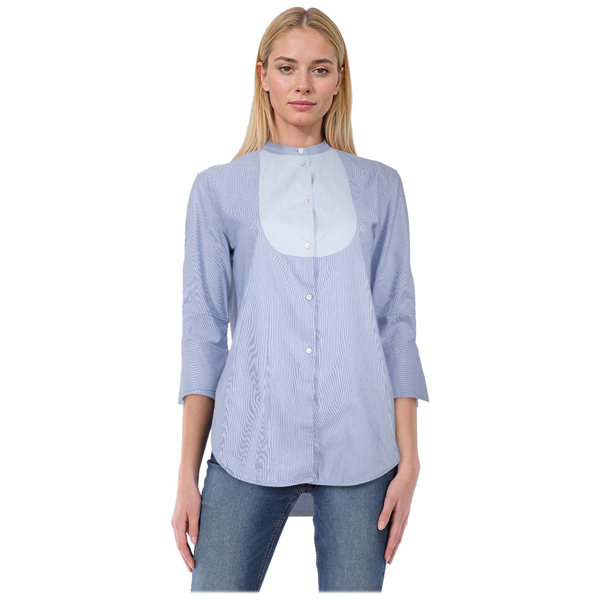 Helmut Lang Blue Pinstripe Button Up Shirt Size S